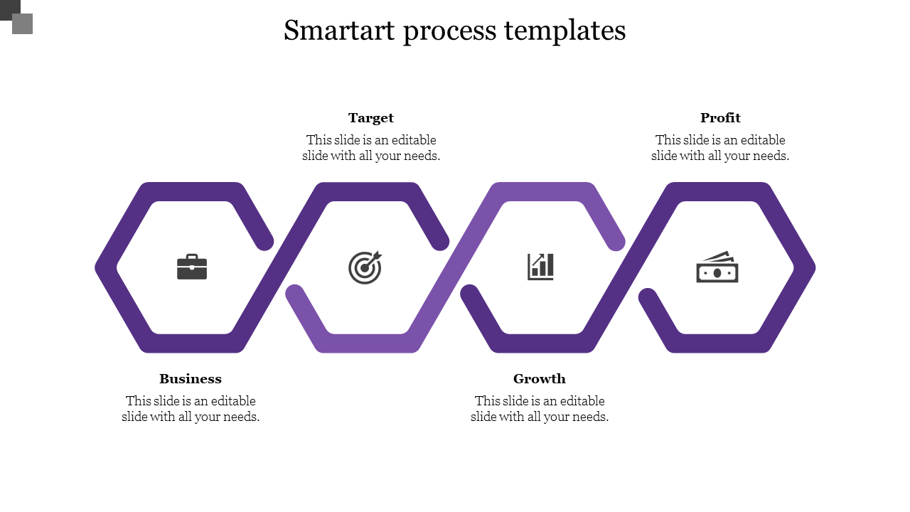 Free - Incredible SmartArt Process Templates In Purple Color